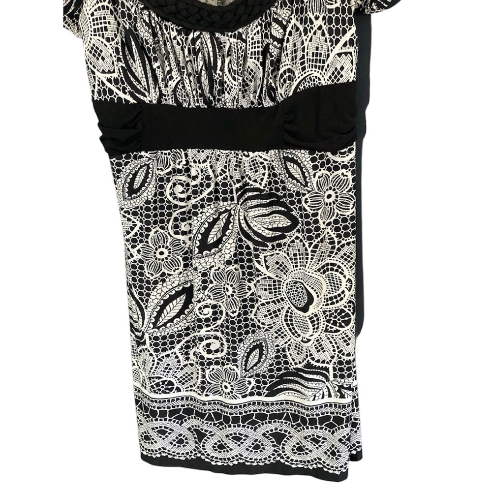 Trixxi Y2K Black White Floral Babydoll Top M Puff Sleeve Fairy Grunge Whimsigoth - Picture 5 of 9